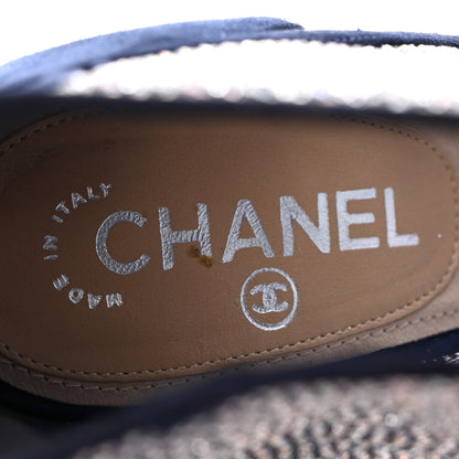 Chanel Mesh Crystal Open Toe Ankle Boots 40 Navy 8 of 12