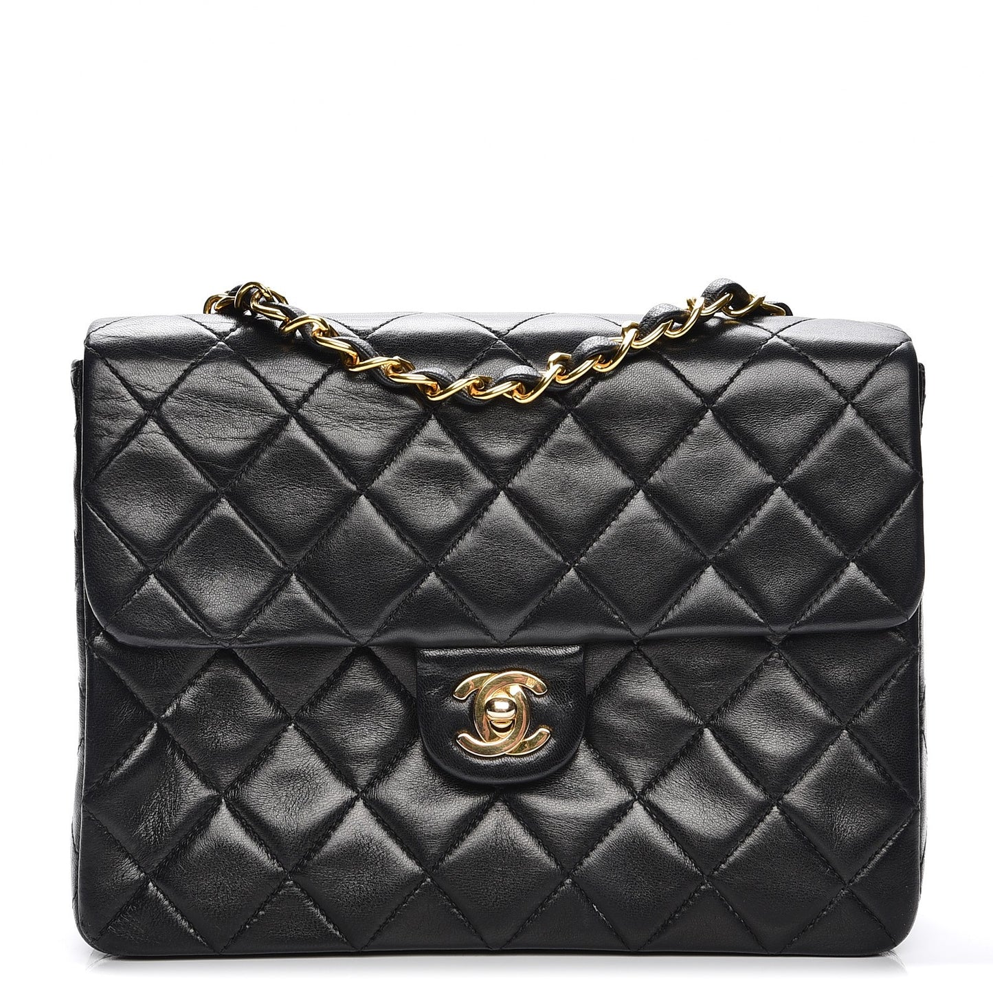 Lambskin Quilted Small Flap Black