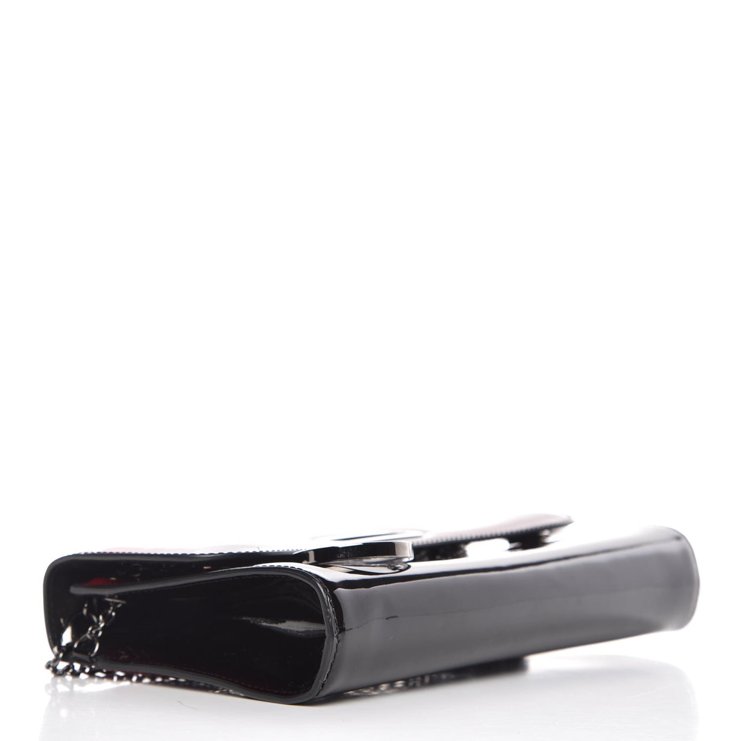Patent Riviera Clutch Black Red
