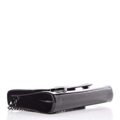 Christian Louboutin Patent Riviera Clutch Black Red 4 of 9