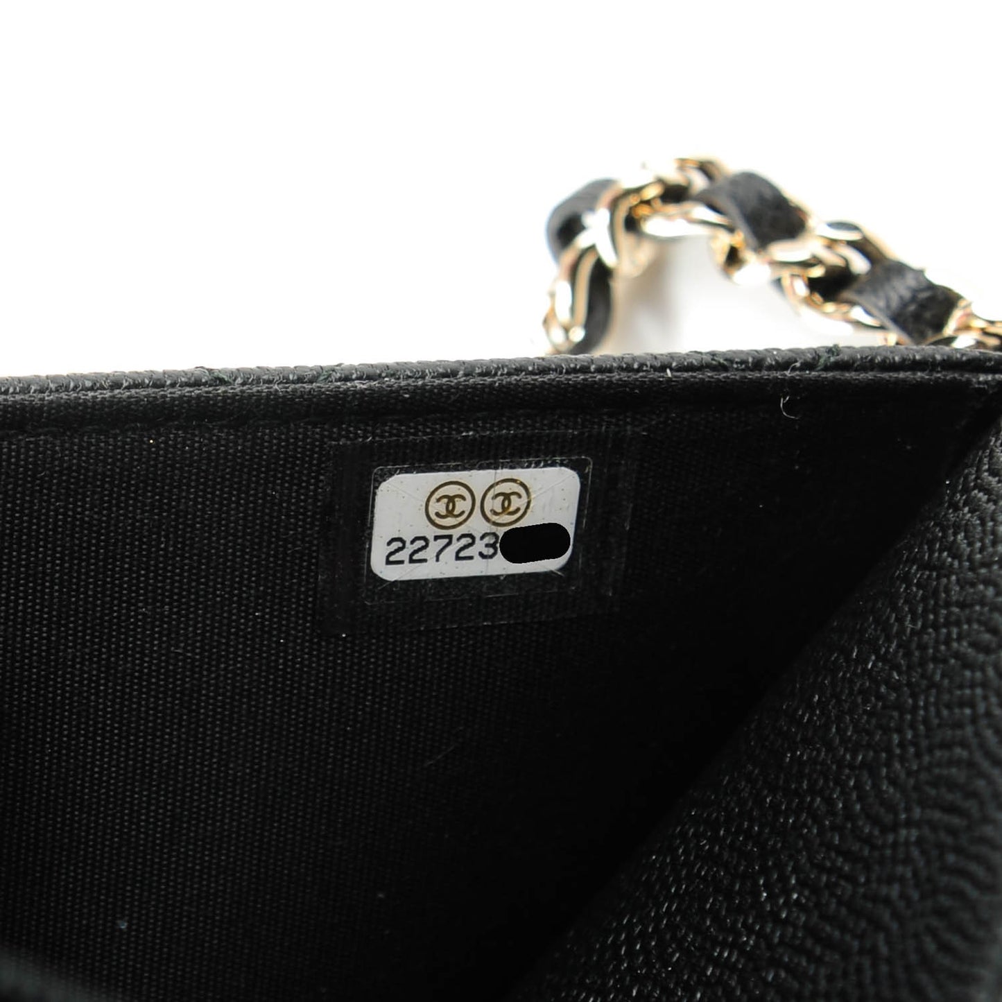 Caviar Quilted Boy Wallet On Chain WOC Black