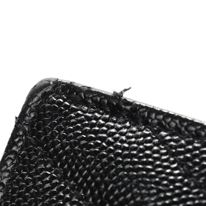 Saint Laurent Grain De Poudre Matelasse Chevron Monogram Envelope Chain Wallet Black 5 of 5