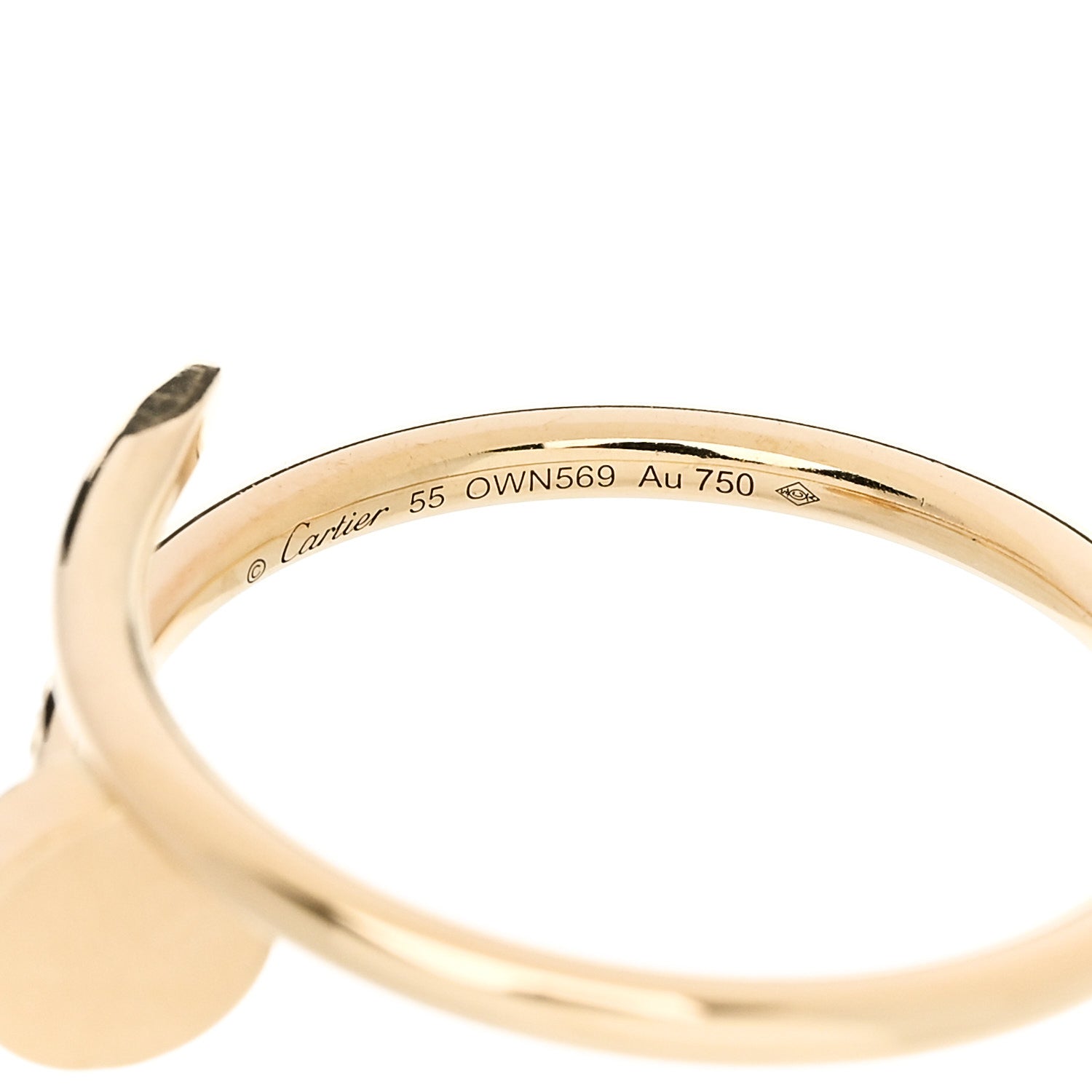 Cartier 18K Yellow Gold Small Juste Un Clou Ring 55 7.25 5 of 6