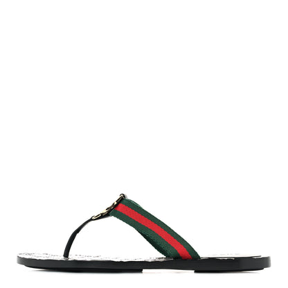 Gucci Nylon Guccissima Web Womens Thong Sandals 35.5 Green Red Black 1 of 8