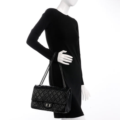 Chanel Shiny Aged Calfskin Quilted 2.55 Reissue 227 Flap So Black 3 of 8