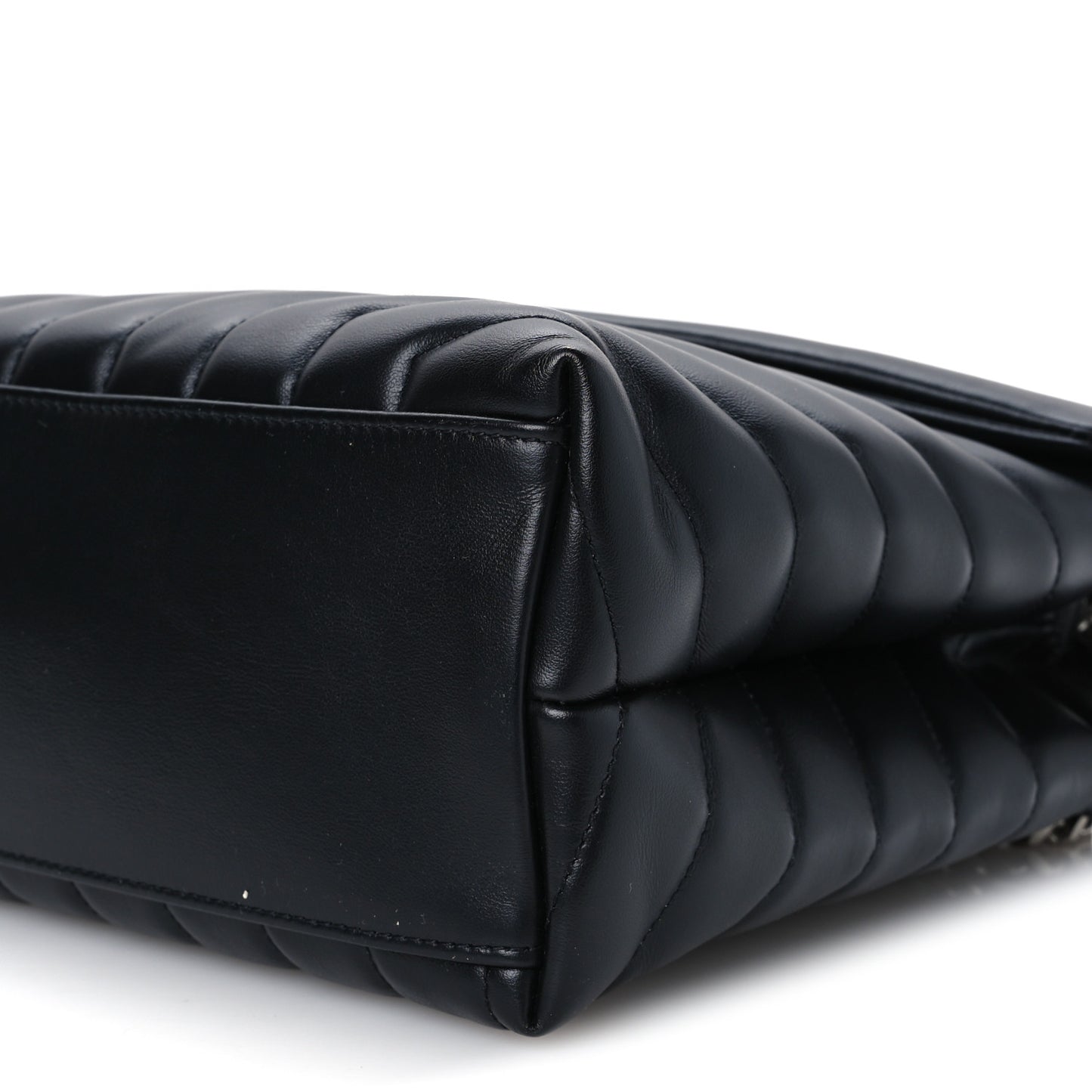 Calfskin Y Quilted Monogram Medium Loulou Chain Satchel Black
