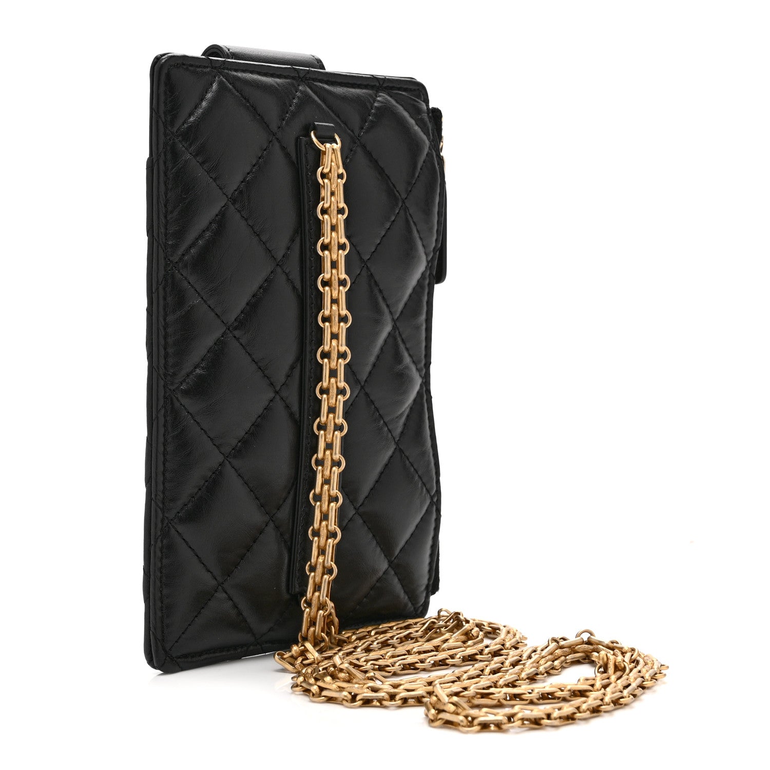 Chanel Aged Calfskin Quilted Reissue Phone Holder With Chain Bag Black 3 of 10
