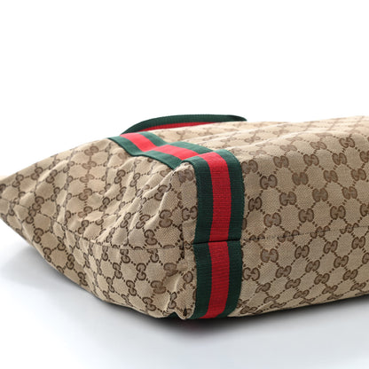 Gucci GG Monogram Medium Web Handle Vertical Tote Dark Brown 9 of 10