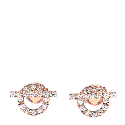 Hermes 18K Rose Gold Diamond Finesse Earrings 1 of 6