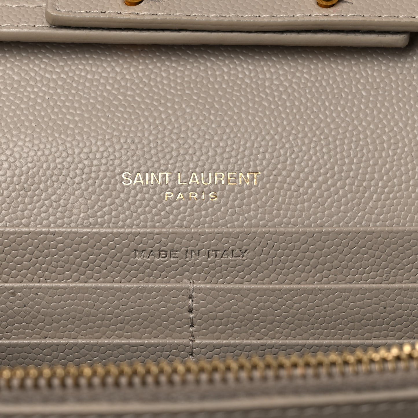 Grain De Poudre Matelasse Chevron Monogram Chain Wallet Dark Beige