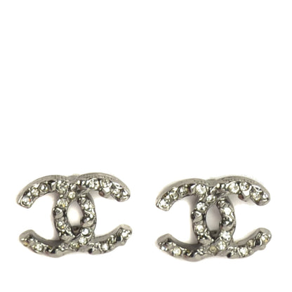 Chanel Crystal CC Earrings Ruthenium 1 of 5