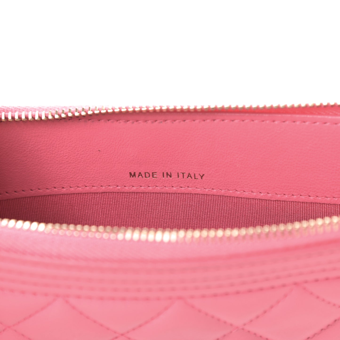 Lambskin Quilted Small Boy Zipped Pouch Pink