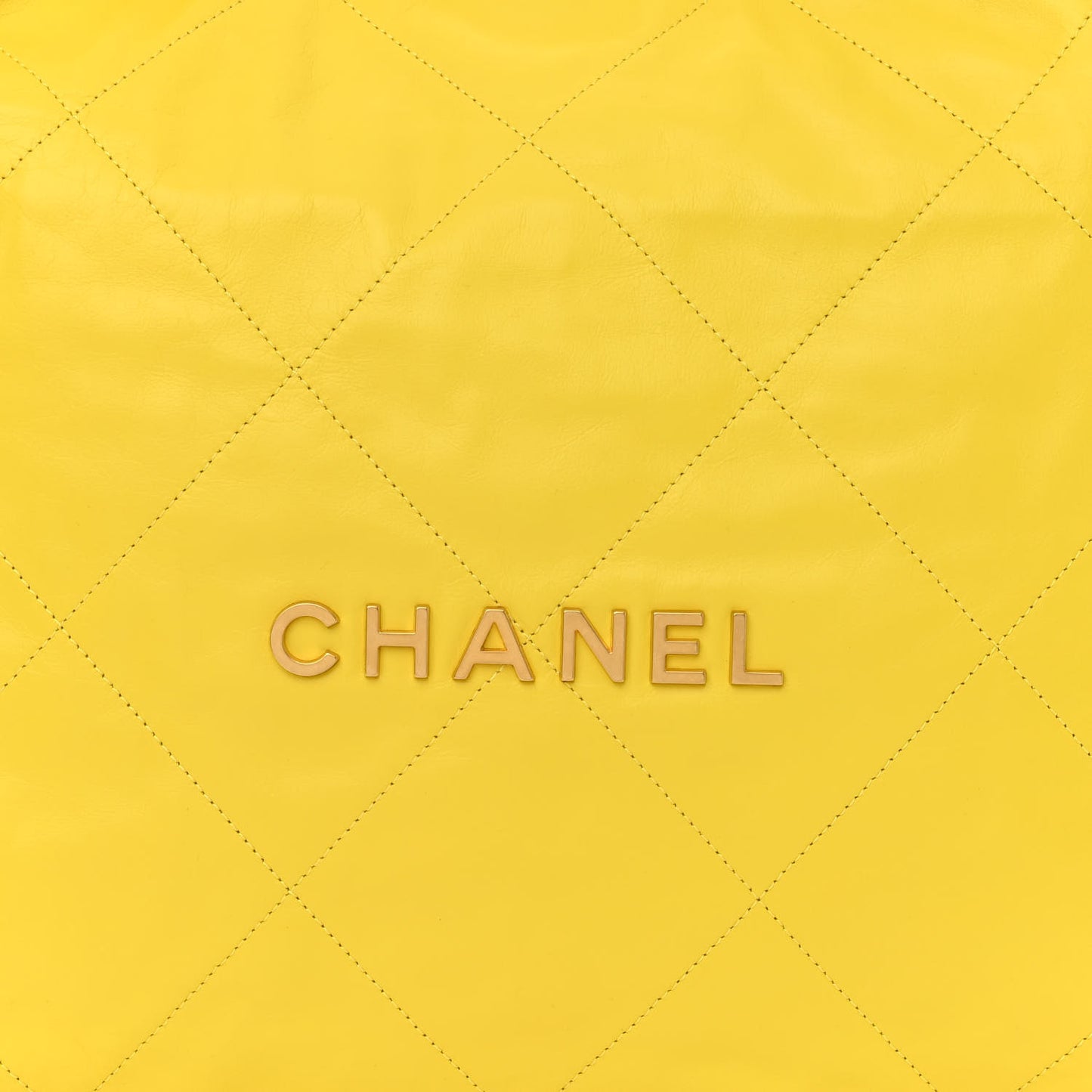 Metallic Calfskin Quilted Chanel 22 Yellow