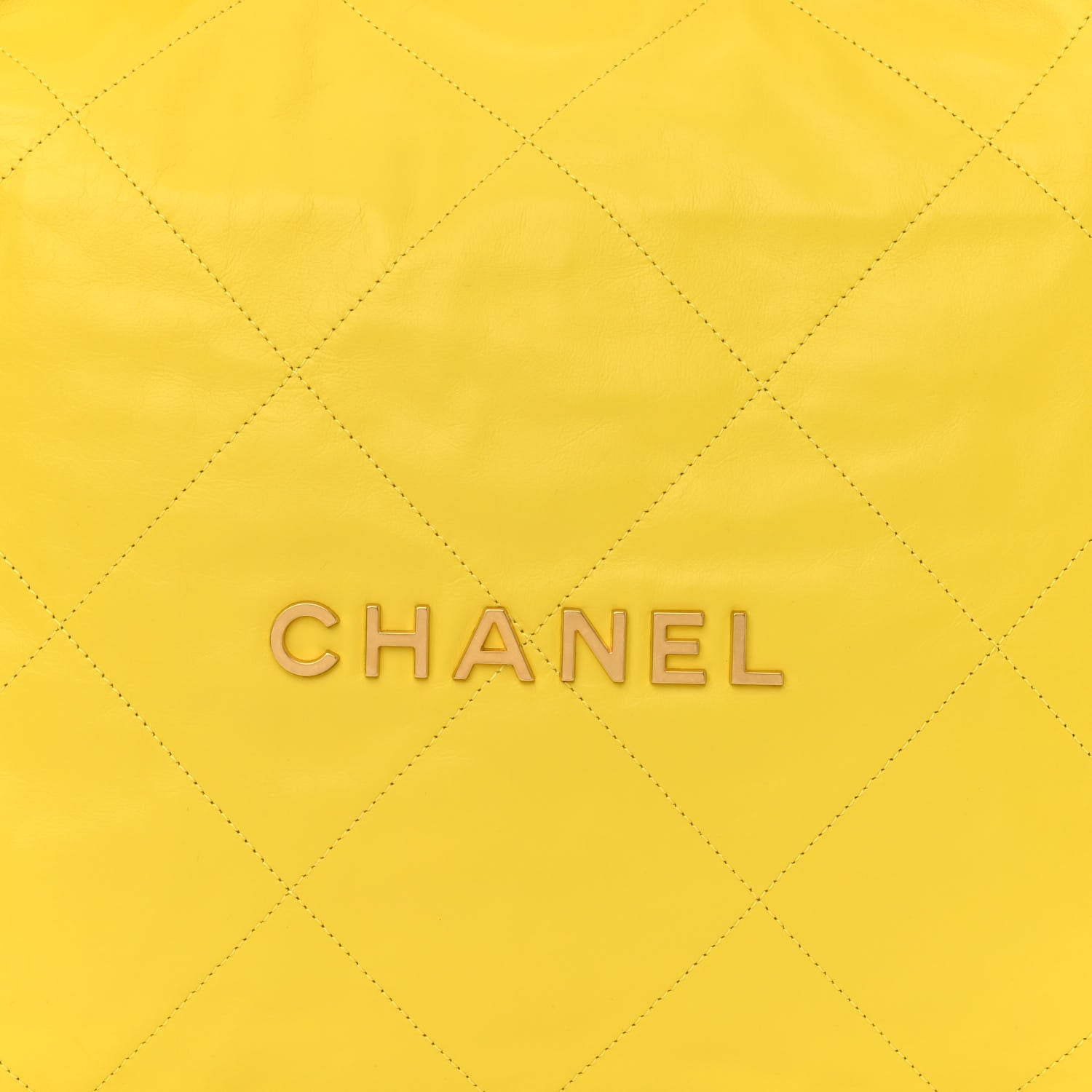 Chanel Metallic Calfskin Quilted Chanel 22 Yellow 10 of 12