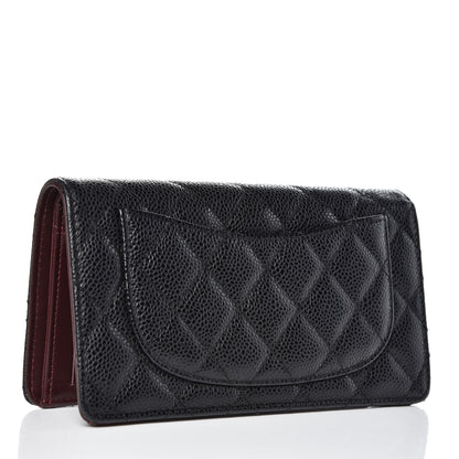 Chanel Caviar Quilted Yen Wallet Black 3 of 9