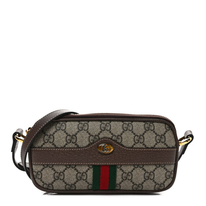 Gucci GG Supreme Monogram Web Mini Ophidia GG Bag Brown 1 of 9