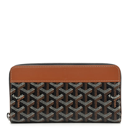 Goyard Goyardine Matignon Zip Around GM Wallet Black Gold 1 of 8