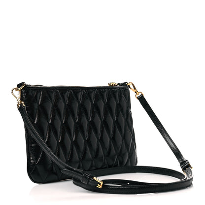 Miu Miu Vitello Shine Trapu Zip Crossbody Bag Black 3 of 10
