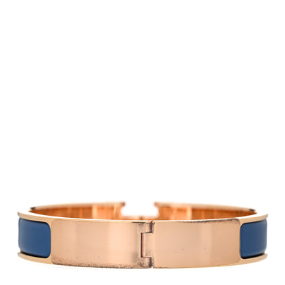 Hermes Enamel Narrow Clic Clac H Bracelet GM Bleu Biarritz 3 of 7