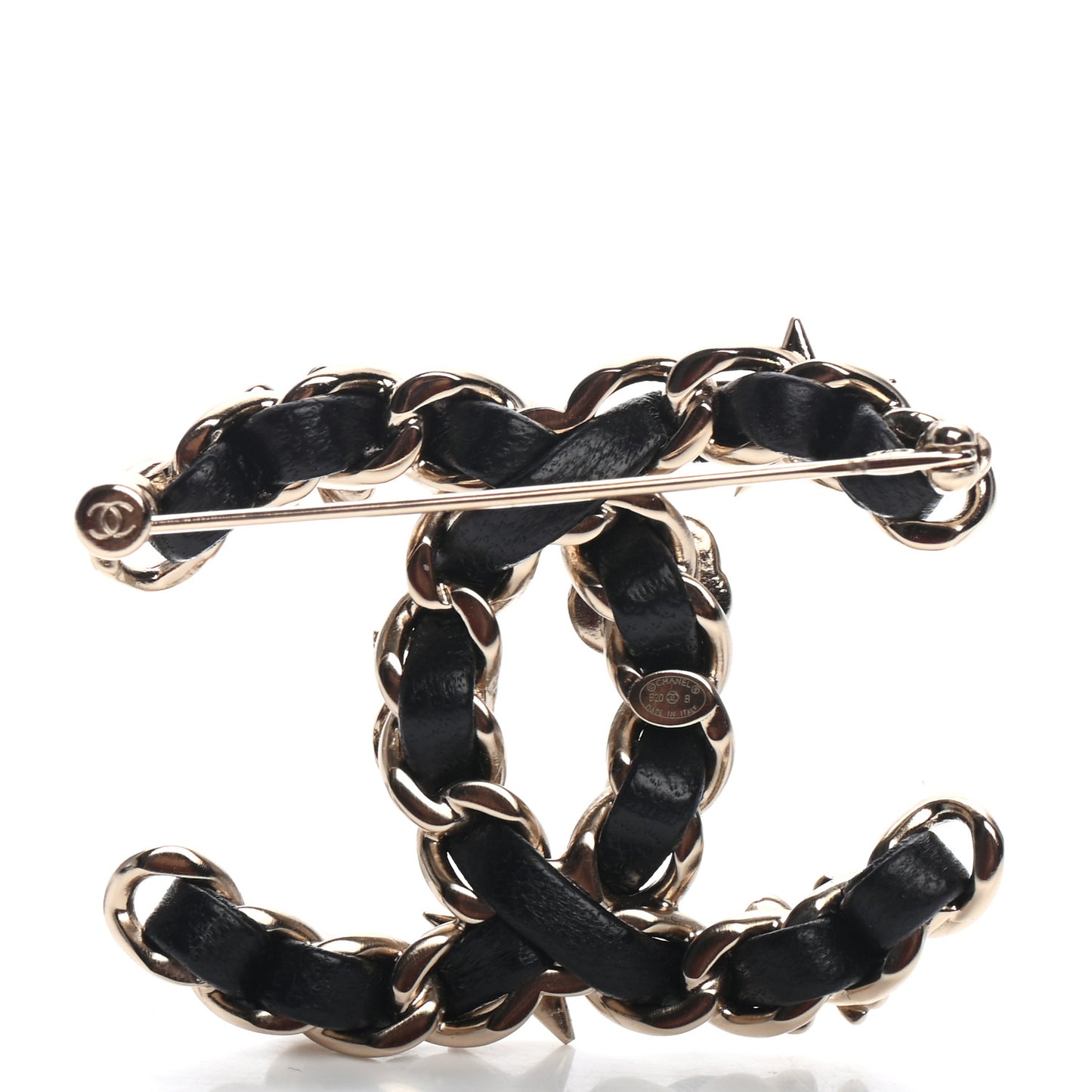 Lambskin Pearl Strass Sergeant Chanel Brooch Gold