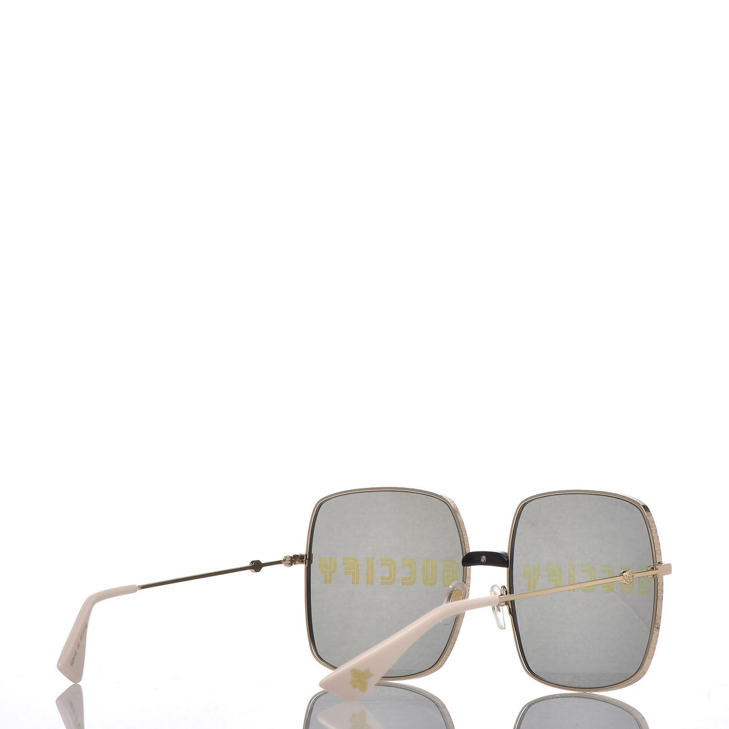 Metal Rectangular Guccify Frame Sunglasses GG0414S Gold