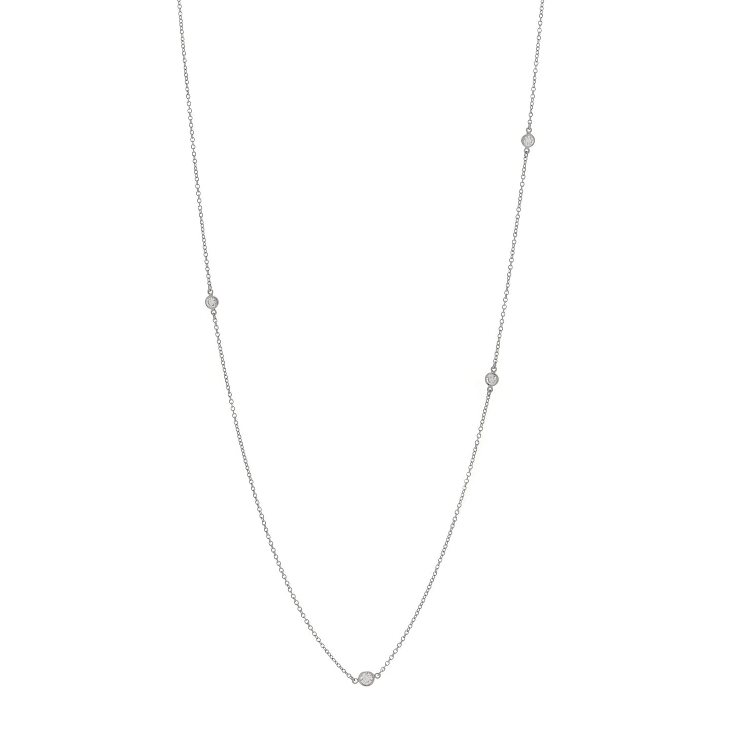 Platinum Diamond Elsa Peretti .51ctw Diamonds by the Yard Sprinkle Necklace