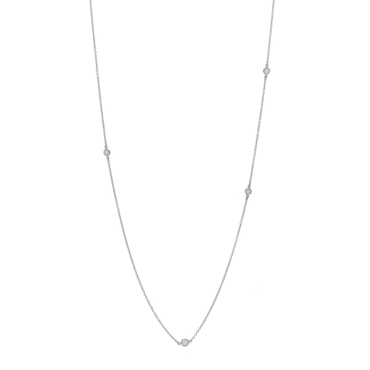 Tiffany Platinum Diamond Elsa Peretti .51ctw Diamonds by the Yard Sprinkle Necklace 1 of 6