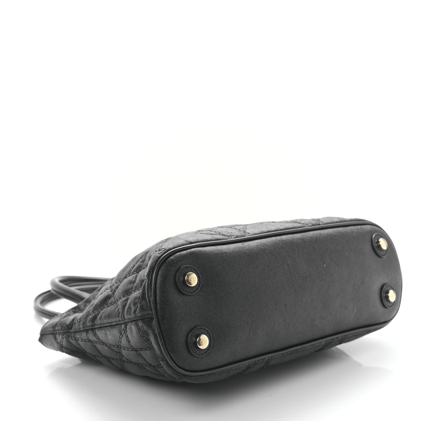 Coated Canvas Cannage Large Dior Soft Shopping Tote Black