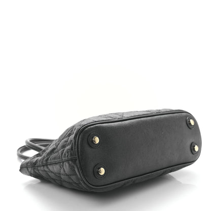 Christian Dior Coated Canvas Cannage Large Dior Soft Shopping Tote Black 4 of 8