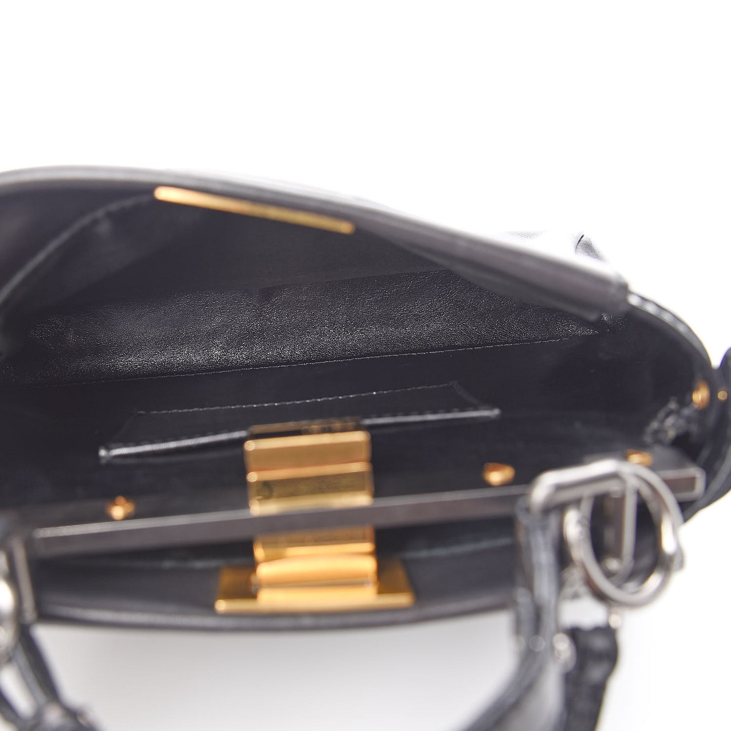 Vitello Saddle Mini Peekaboo Iconic Satchel Black