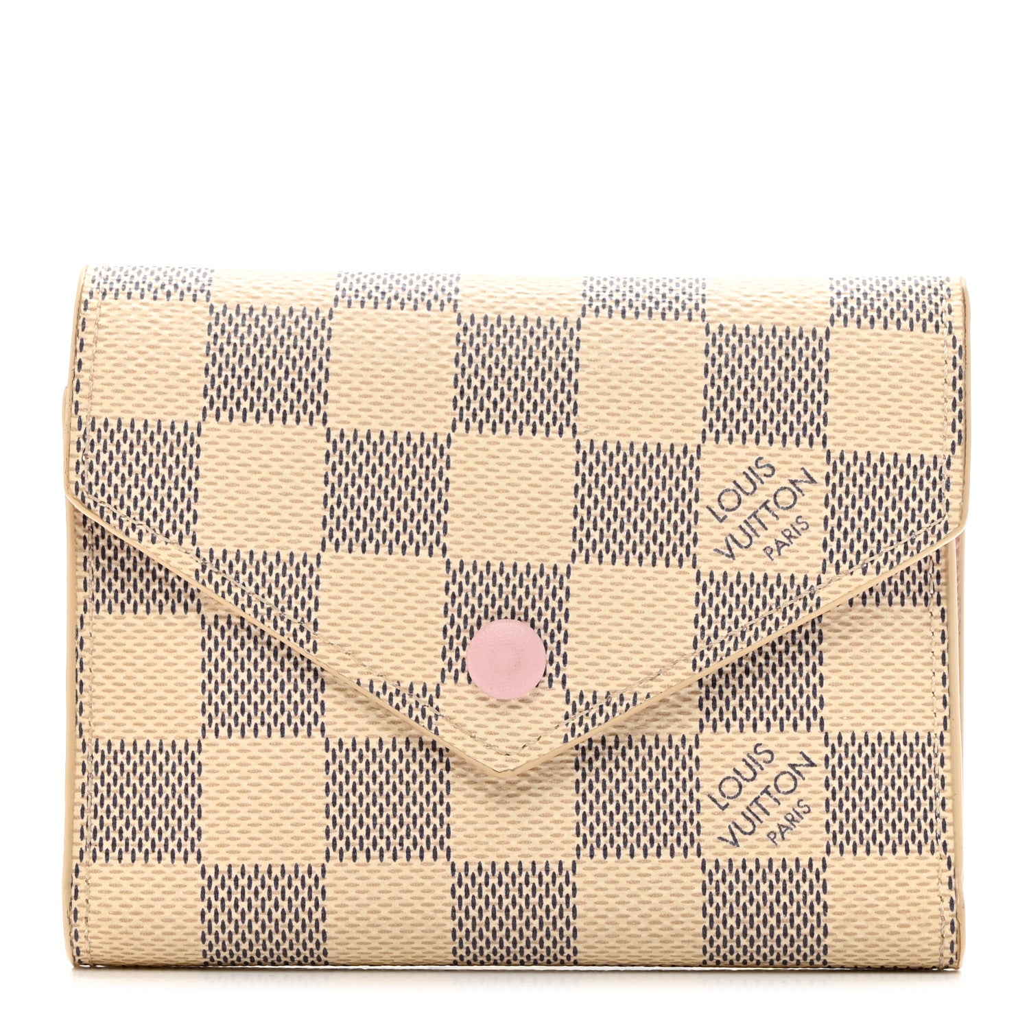 Louis Vuitton Damier Azur Victorine Wallet Rose Ballerine 1 of 8