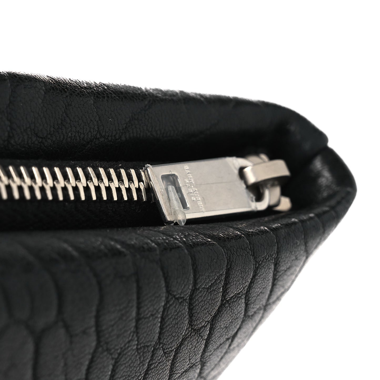 Calfskin Large Puffy Pouch Black