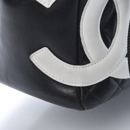 Chanel Calfskin Quilted Large Cambon Flap Black White 14 of 14