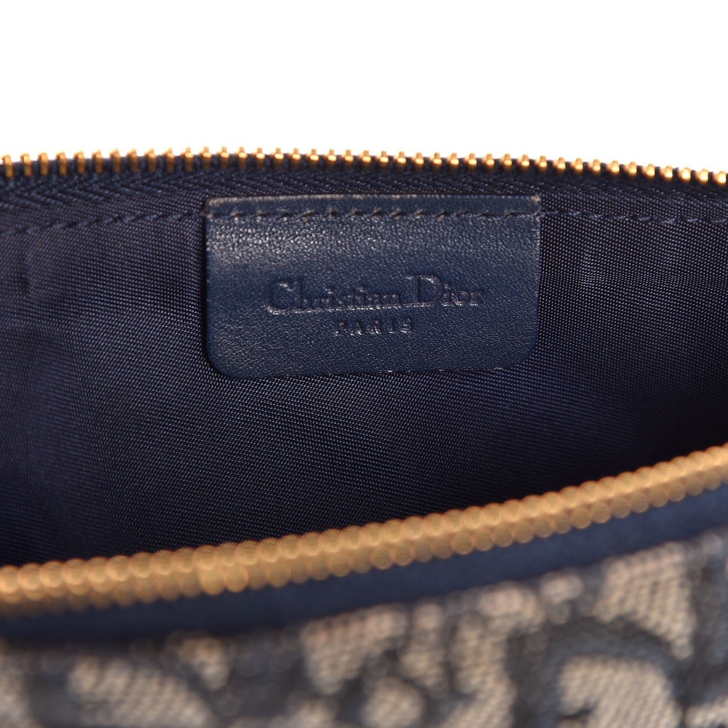 Christian Dior Monogram Mini Saddle Pochette Navy 6 of 7