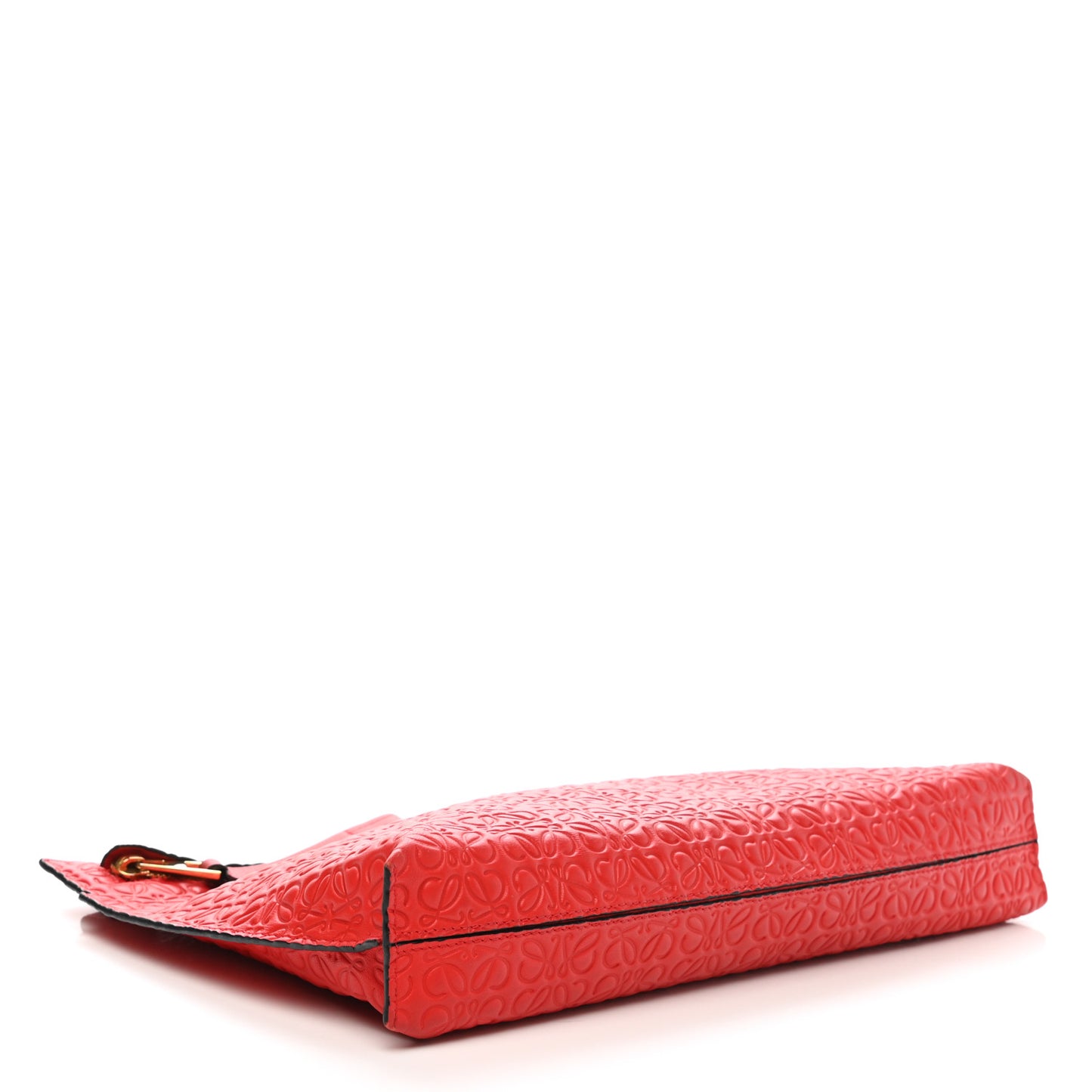 Calfskin Embossed Repeat T Pouch Red
