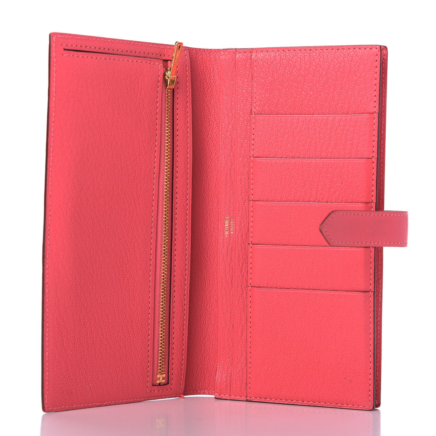 Chevre Mysore Bearn Gusset Wallet Rose Azalee