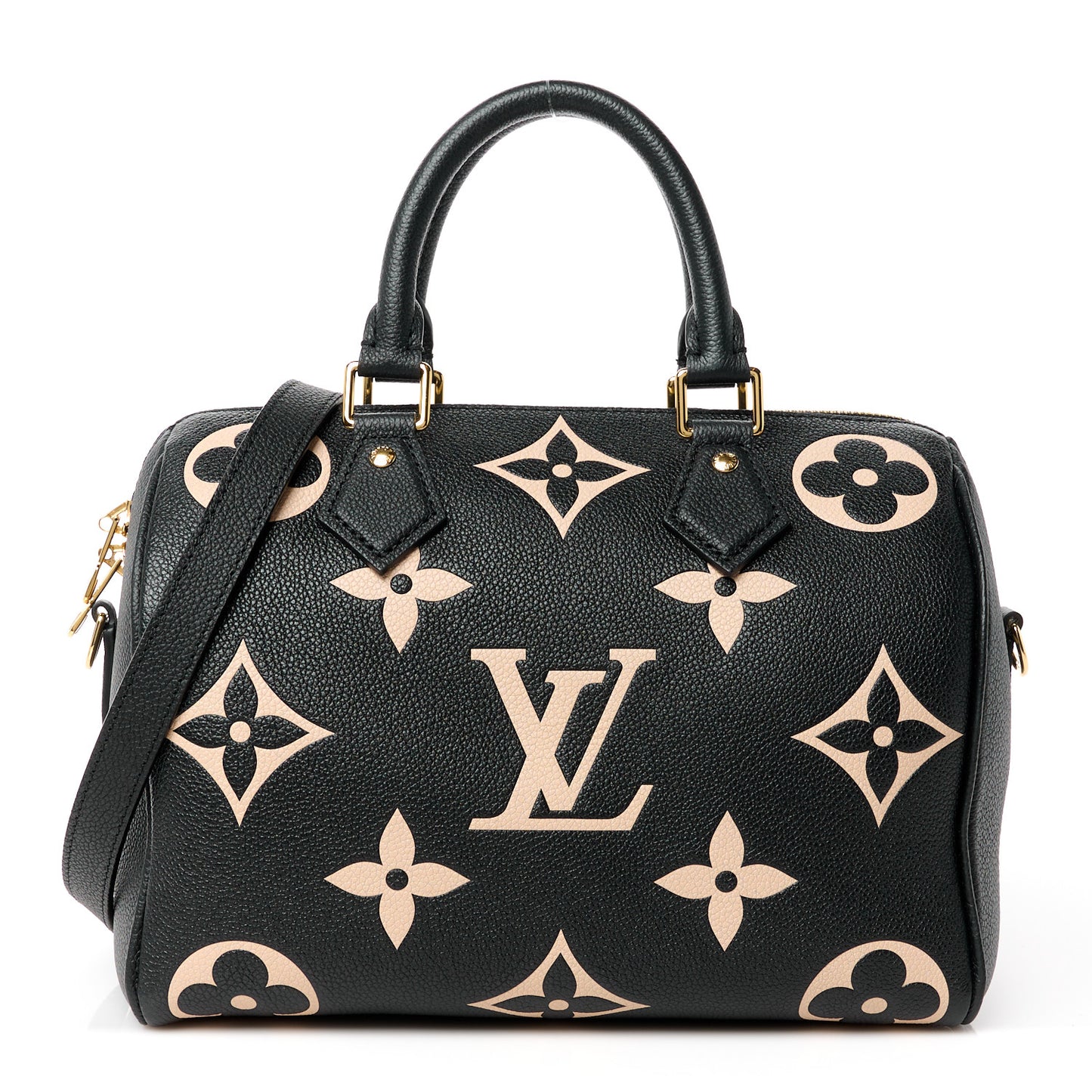 Empreinte Monogram Giant Speedy Bandouliere 25 Black Beige