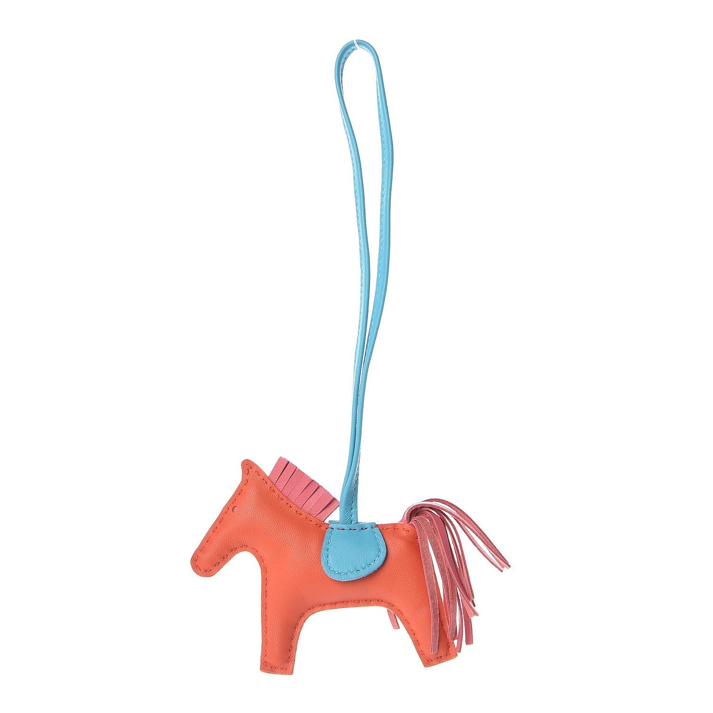 Milo Lambskin Grigri Rodeo Horse Bag Charm PM Orange Poppy Rose Azalee Bleu Azteque