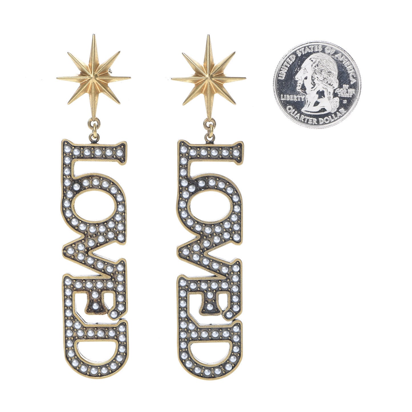 Pearl Loved Earrings Aged Gold