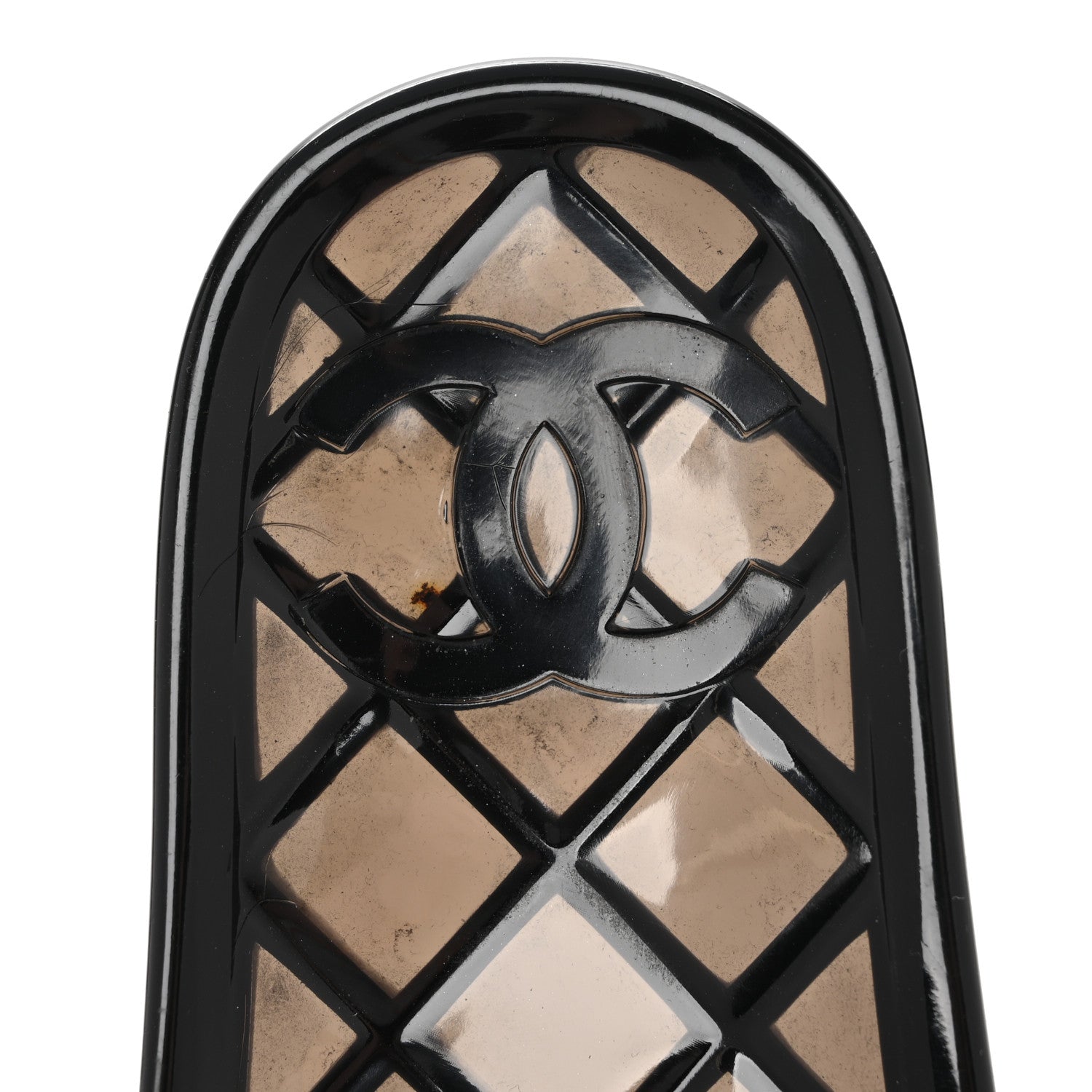 Chanel PVC Fabric CC Flat Slide Sandals 39 Black 7 of 8