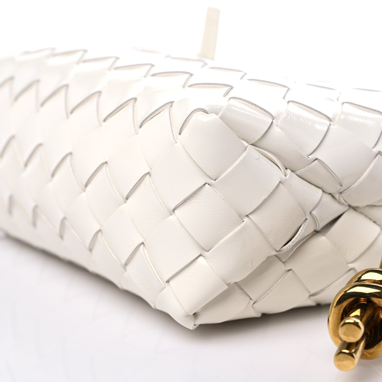 Nappa Intrecciato Metallic Knot Mini Loop Camera Bag Bone