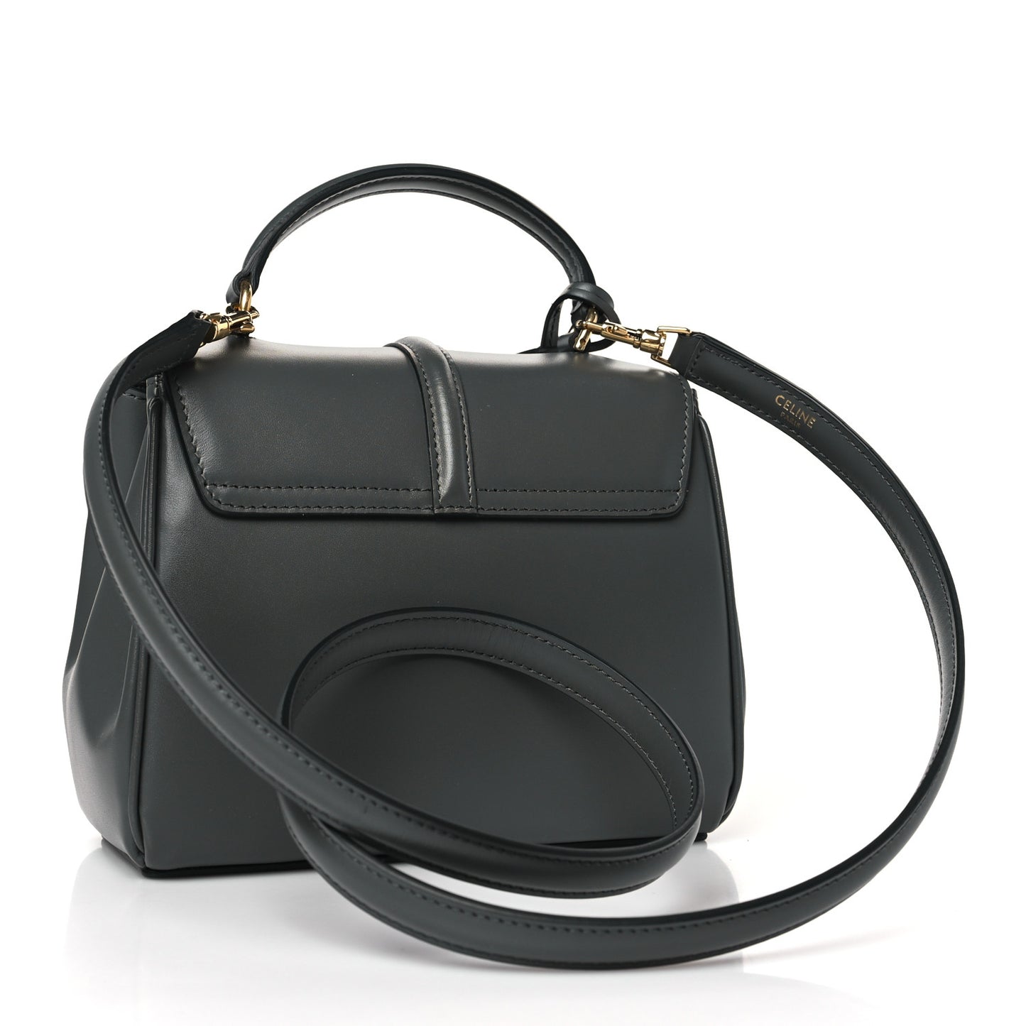 Satinated Calfskin Mini 16 Top Handle Bag Grey