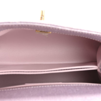 Chanel Metallic Caviar Quilted Mini Coco Handle Flap Light Pink 5 of 13