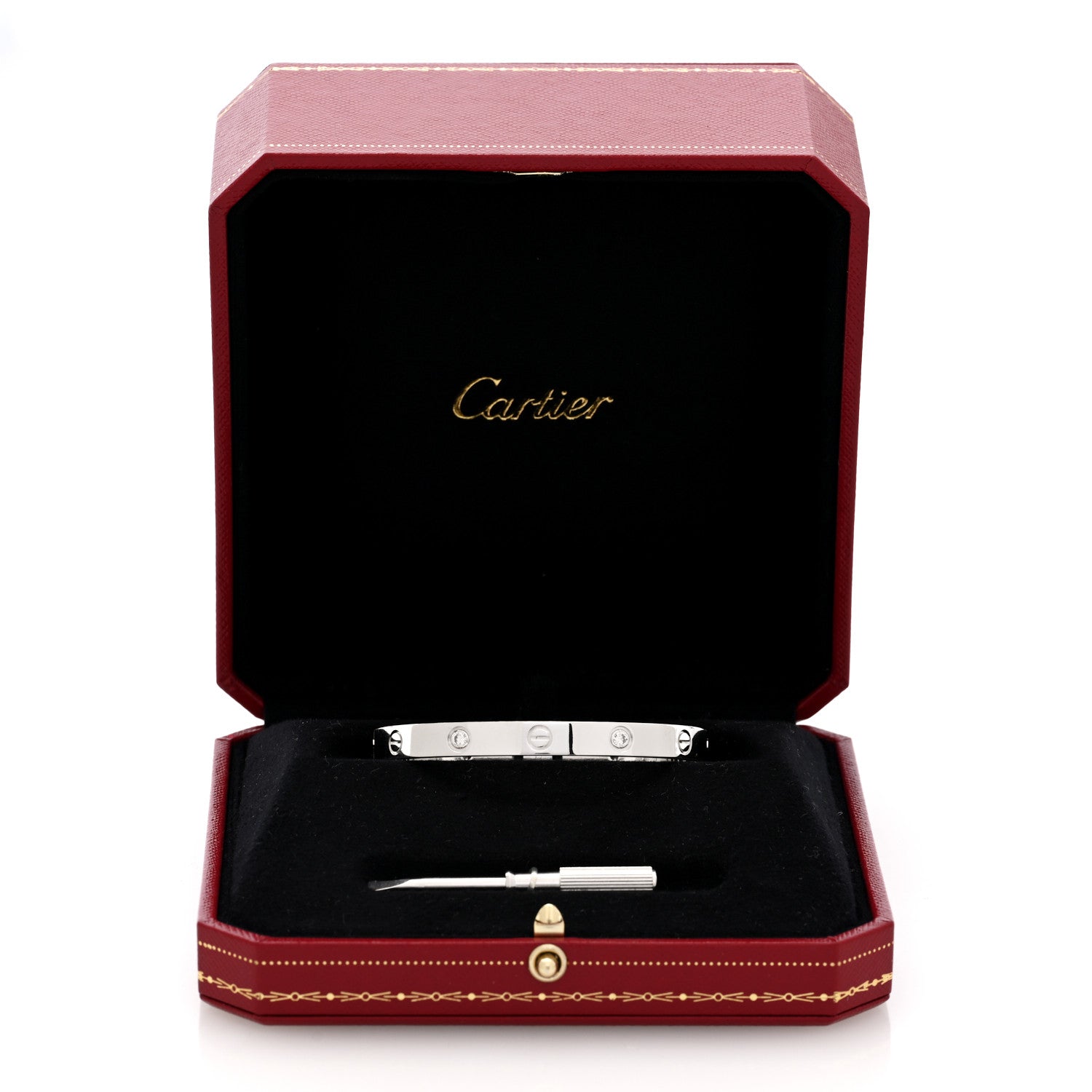 Cartier 18K White Gold 4 Diamond LOVE Bracelet 8 of 8