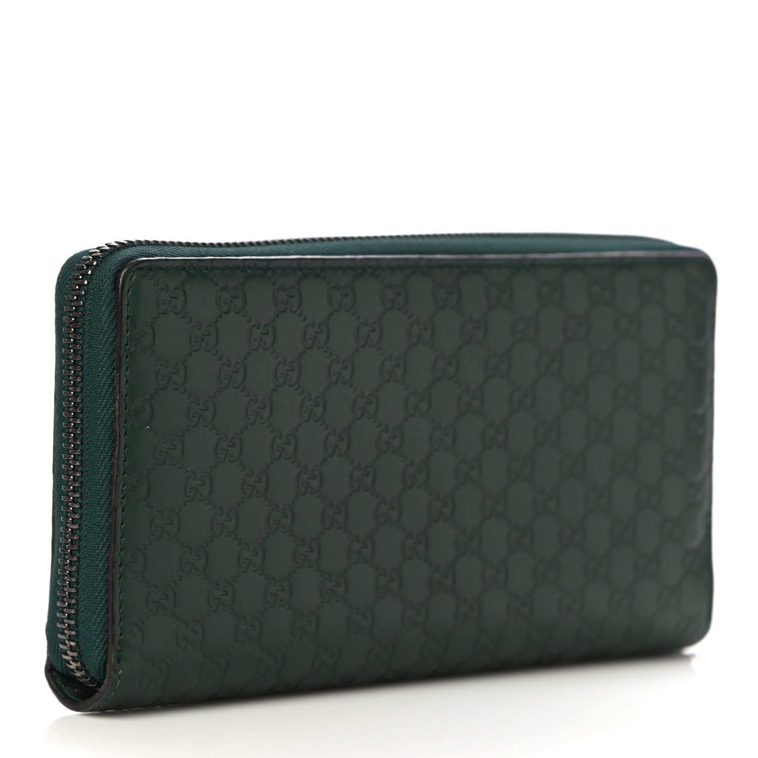 Gucci Microguccissima Zip Around Wallet Dark Green 3 of 10