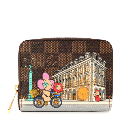 Louis Vuitton Damier Ebene 2022 Christmas Animation Paris Zippy Coin Purse Pink 1 of 6