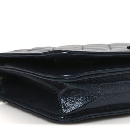 Chanel Iridescent Calfskin Quilted Boy Wallet On Chain WOC Blue 10 of 12