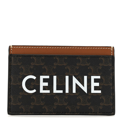 Celine Triomphe Canvas Card Holder Multicolor Tan 1 of 6