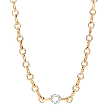 Cartier 18K Yellow White Gold Diamond Link Necklace 1 of 4