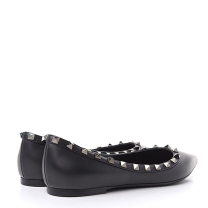 Valentino Garavani Nappa Rockstud Ballerina Flats 38.5 Black 4 of 10